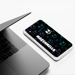 Чехол iPhone XS Max матовый Marshmello, цвет: 3D-белый — фото 2