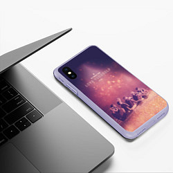 Чехол iPhone XS Max матовый BTS, цвет: 3D-светло-сиреневый — фото 2