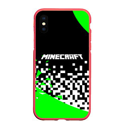 Чехол iPhone XS Max матовый Minecraft, цвет: 3D-красный