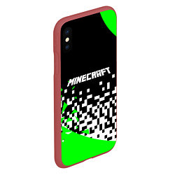 Чехол iPhone XS Max матовый Minecraft, цвет: 3D-красный — фото 2