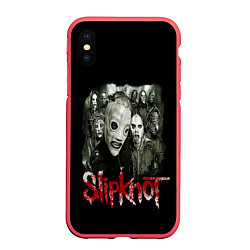 Чехол iPhone XS Max матовый SLIPKNOT, цвет: 3D-красный