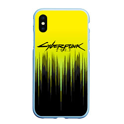 Чехол iPhone XS Max матовый CYBERPUNK 2077, цвет: 3D-голубой