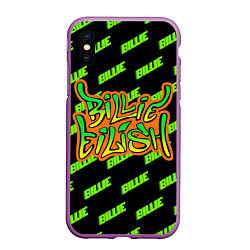 Чехол iPhone XS Max матовый BILLIE EILISH, цвет: 3D-фиолетовый