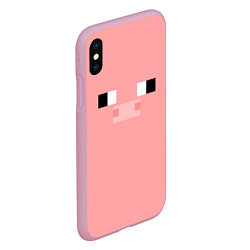 Чехол iPhone XS Max матовый Minecraft Pig, цвет: 3D-розовый — фото 2