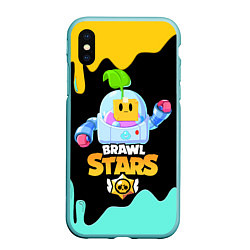 Чехол iPhone XS Max матовый BRAWL STARS SPROUT, цвет: 3D-мятный