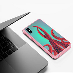 Чехол iPhone XS Max матовый Красные щупальца осминога, цвет: 3D-баблгам — фото 2