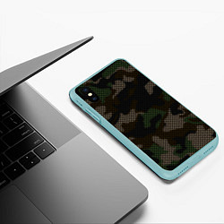 Чехол iPhone XS Max матовый КАМУФЛЯЖ, цвет: 3D-мятный — фото 2