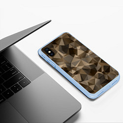 Чехол iPhone XS Max матовый СОВРЕМЕННЫЙ КАМУФЛЯЖ, цвет: 3D-голубой — фото 2