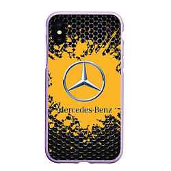 Чехол iPhone XS Max матовый Mercedes, цвет: 3D-сиреневый