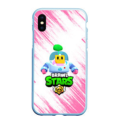 Чехол iPhone XS Max матовый BRAWL STARS SPROUT, цвет: 3D-голубой