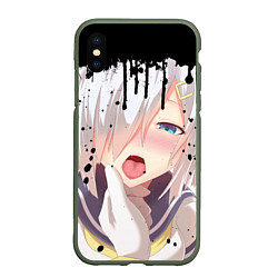 Чехол iPhone XS Max матовый AHEGAO, цвет: 3D-темно-зеленый