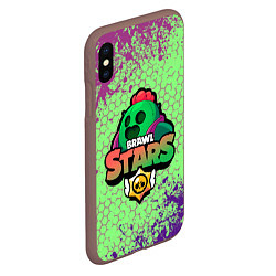 Чехол iPhone XS Max матовый Brawl Stars Spike, цвет: 3D-коричневый — фото 2