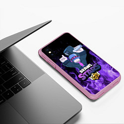 Чехол iPhone XS Max матовый Brawl Stars DJ Frank, цвет: 3D-розовый — фото 2