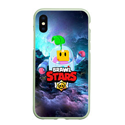 Чехол iPhone XS Max матовый BRAWL STARS SPROUT, цвет: 3D-салатовый