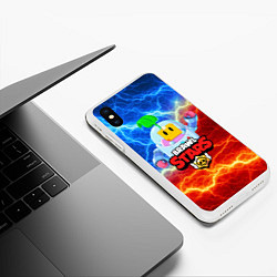 Чехол iPhone XS Max матовый BRAWL STARS SPROUT, цвет: 3D-белый — фото 2