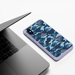 Чехол iPhone XS Max матовый Камуфляж МВД, цвет: 3D-светло-сиреневый — фото 2