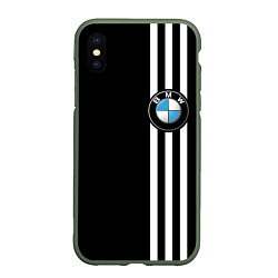 Чехол iPhone XS Max матовый BMW SPORT, цвет: 3D-темно-зеленый