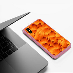 Чехол iPhone XS Max матовый Клен, цвет: 3D-малиновый — фото 2