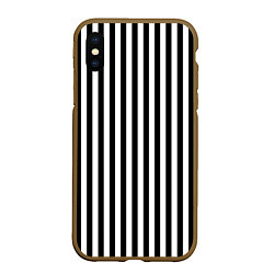 Чехол iPhone XS Max матовый Пикси полосы, цвет: 3D-коричневый