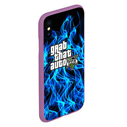 Чехол iPhone XS Max матовый GTA5, цвет: 3D-фиолетовый — фото 2