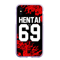 Чехол iPhone XS Max матовый HENTAI 02, цвет: 3D-светло-сиреневый