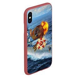 Чехол iPhone XS Max матовый День Победы!, цвет: 3D-красный — фото 2