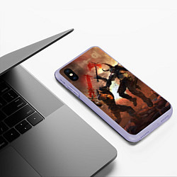 Чехол iPhone XS Max матовый Doom Eternal, цвет: 3D-светло-сиреневый — фото 2