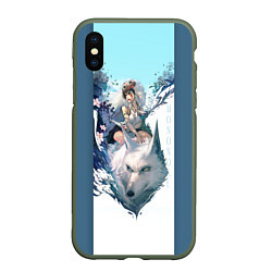 Чехол iPhone XS Max матовый Mononoke, цвет: 3D-темно-зеленый