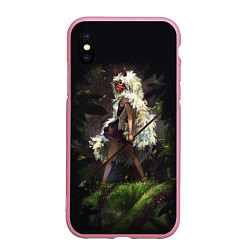 Чехол iPhone XS Max матовый Принцесса Мононоке, цвет: 3D-розовый