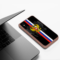 Чехол iPhone XS Max матовый Россия, цвет: 3D-коричневый — фото 2