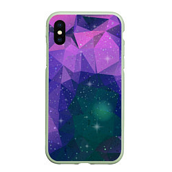 Чехол iPhone XS Max матовый SPACE, цвет: 3D-салатовый