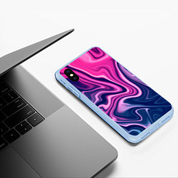Чехол iPhone XS Max матовый Abstraction, цвет: 3D-голубой — фото 2