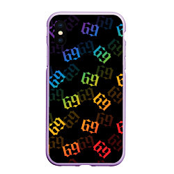 Чехол iPhone XS Max матовый 6IX9INE, цвет: 3D-сиреневый