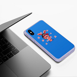 Чехол iPhone XS Max матовый Милый Заяц, цвет: 3D-светло-сиреневый — фото 2