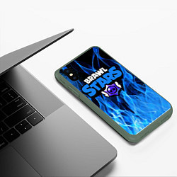 Чехол iPhone XS Max матовый BRAWL STARS, цвет: 3D-темно-зеленый — фото 2