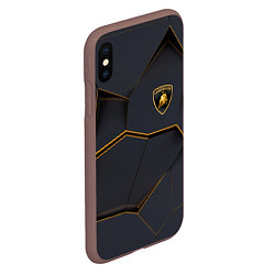 Чехол iPhone XS Max матовый LAMBORGHINI, цвет: 3D-коричневый — фото 2