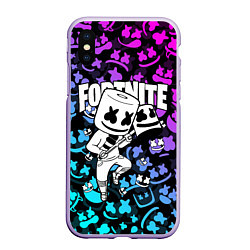 Чехол iPhone XS Max матовый FORTNITE x MARSHMELLO, цвет: 3D-светло-сиреневый