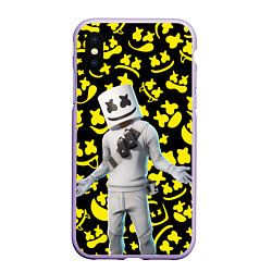 Чехол iPhone XS Max матовый FORTNITE x MARSHMELLO, цвет: 3D-светло-сиреневый