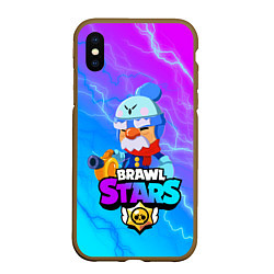 Чехол iPhone XS Max матовый BRAWL STARS GALE, цвет: 3D-коричневый