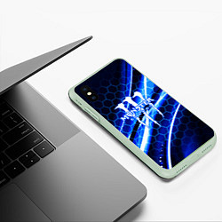 Чехол iPhone XS Max матовый MONSTER ENERGY, цвет: 3D-салатовый — фото 2