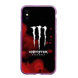 Чехол iPhone XS Max матовый MONSTER ENERGY, цвет: 3D-фиолетовый