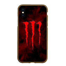 Чехол iPhone XS Max матовый MONSTER ENERGY, цвет: 3D-коричневый