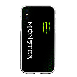 Чехол iPhone XS Max матовый MONSTER ENERGY, цвет: 3D-белый