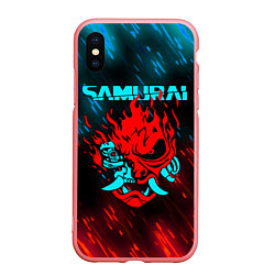 Чехол iPhone XS Max матовый CYBERPUNK 2077 SAMURAI