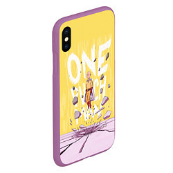 Чехол iPhone XS Max матовый One Punch Man, цвет: 3D-фиолетовый — фото 2