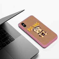 Чехол iPhone XS Max матовый Большой пёс, цвет: 3D-малиновый — фото 2