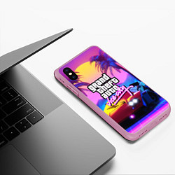 Чехол iPhone XS Max матовый GTA 2020, цвет: 3D-розовый — фото 2