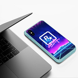 Чехол iPhone XS Max матовый GRAND THEFT AUTO, цвет: 3D-мятный — фото 2