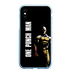 Чехол iPhone XS Max матовый One Punch Man, цвет: 3D-голубой