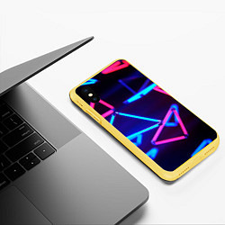 Чехол iPhone XS Max матовый ABSTRACTION NEON, цвет: 3D-желтый — фото 2